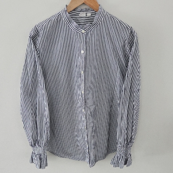 GAP Tops - NWOT GAP Navy and White Striped Button Down Shirt
